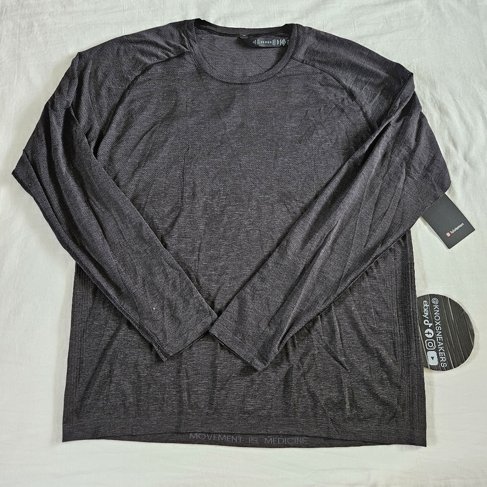 Lululemon Metal Vent Tech Long Sleeve 2.0 DCO/BLK Grey Black Men's Size XXLarge - Picture 1 of 7